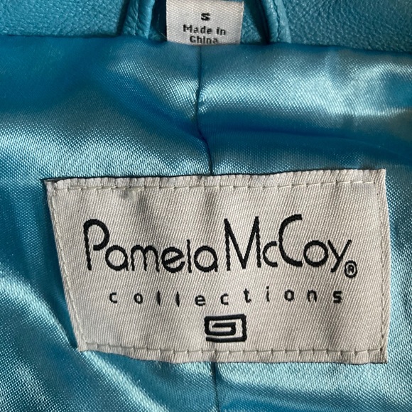 Pamela McCoy Blue Leather Jacket - Picture 4 of 5
